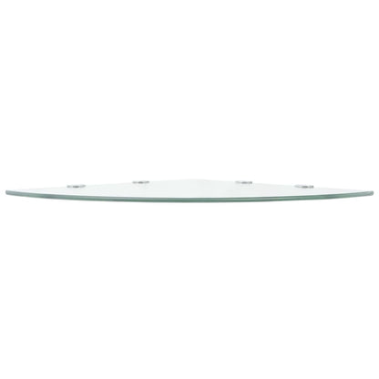 Corner Shelf with Chrome Supports Glass Clear - 45×45cm