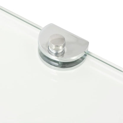 Corner Shelf with Chrome Supports Glass Clear - 45×45cm