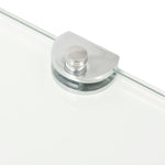 Corner Shelf with Chrome Supports Glass Clear