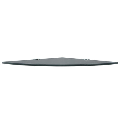 Corner Shelf with Chrome Supports Glass Black - 25×25cm