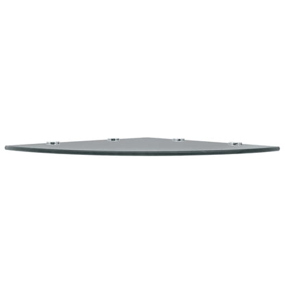 Corner Shelf with Chrome Supports Glass Black