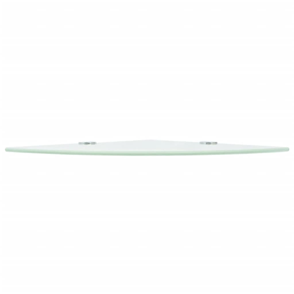 Corner Shelf with Chrome Supports Glass White - 25×25cm