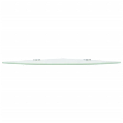 Corner Shelf with Chrome Supports Glass White - 25×25cm