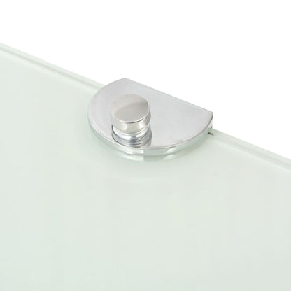 Corner Shelf with Chrome Supports Glass White - 25×25cm