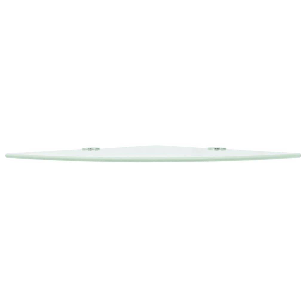 Corner Shelf with Chrome Supports Glass White