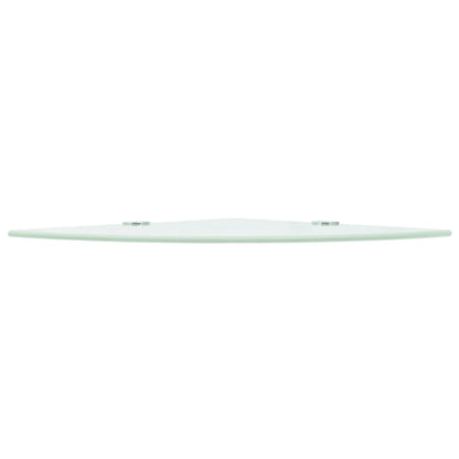 Corner Shelf with Chrome Supports Glass White