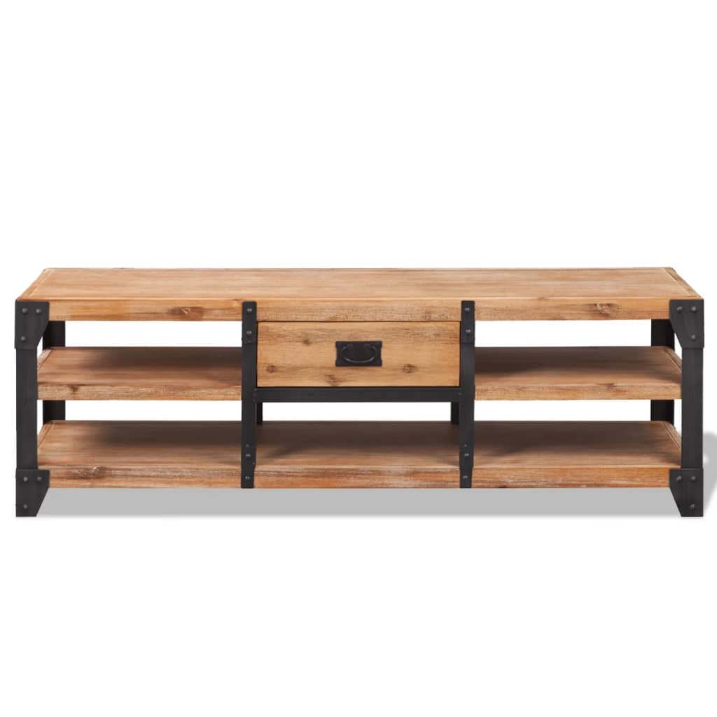 Tv Stand Solid Acacia Wood - 140×40×45cm