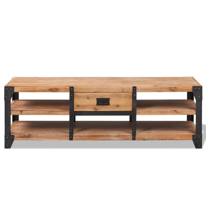 Tv Stand Solid Acacia Wood - 140×40×45cm