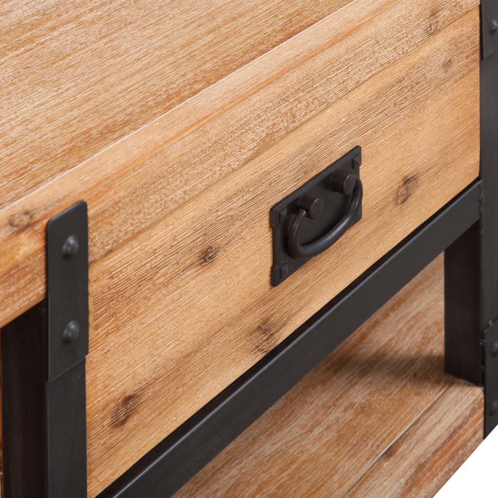 Tv Stand Solid Acacia Wood - 140×40×45cm