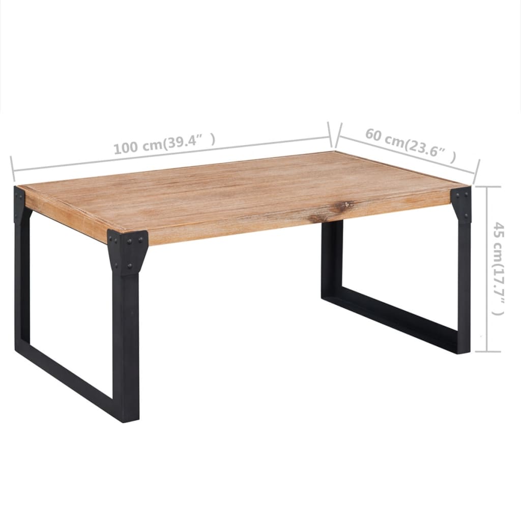 Coffee Table Solid Acacia Wood - 100×60×45cm