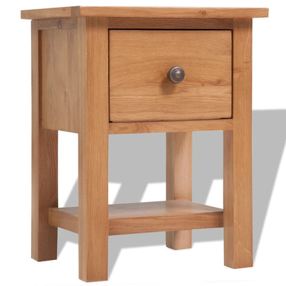 Nightstand Solid Oak Wood - Brown