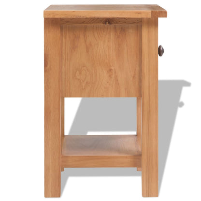 Nightstand Solid Oak Wood - Brown