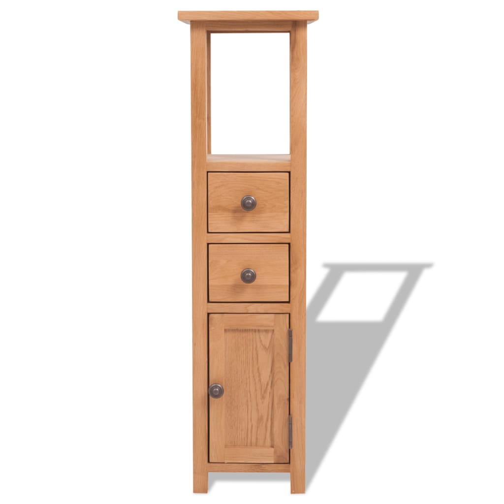 Corner Cabinet Solid Oak Wood - 26×26×94cm