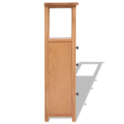 Corner Cabinet Solid Oak Wood - 26×26×94cm