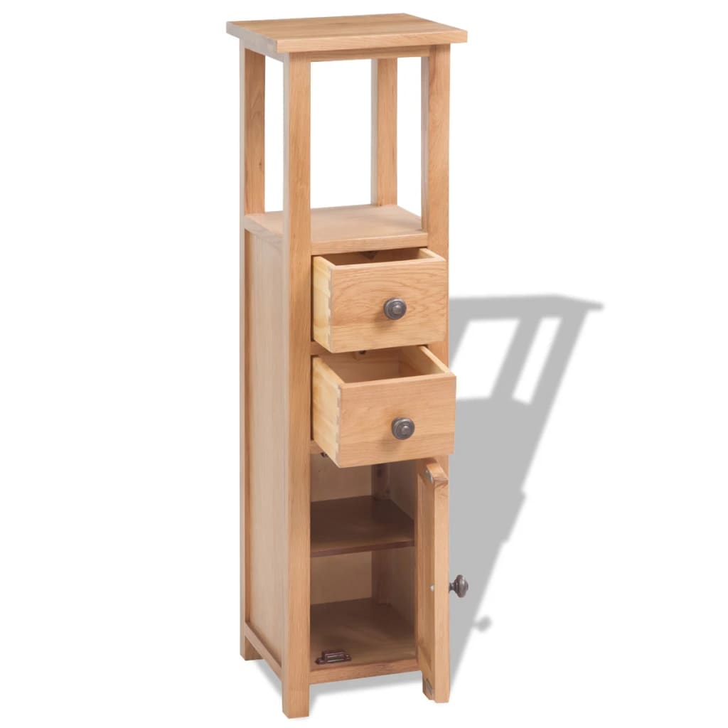 Corner Cabinet Solid Oak Wood - 26×26×94cm
