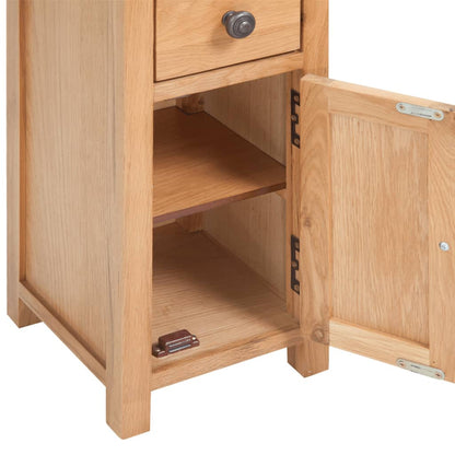 Corner Cabinet Solid Oak Wood - 26×26×94cm