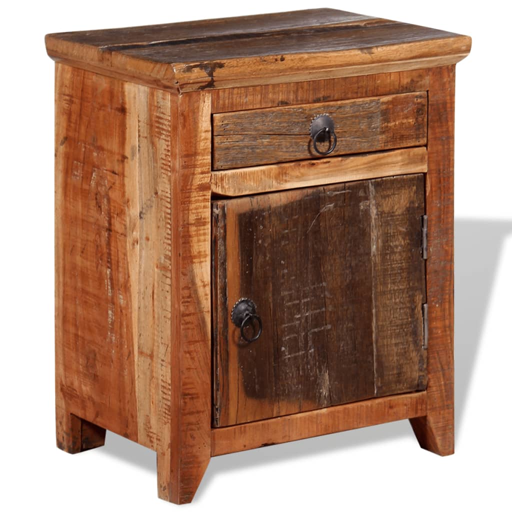 Reclaimed Wood Nightstand Brown 40x30x50cm