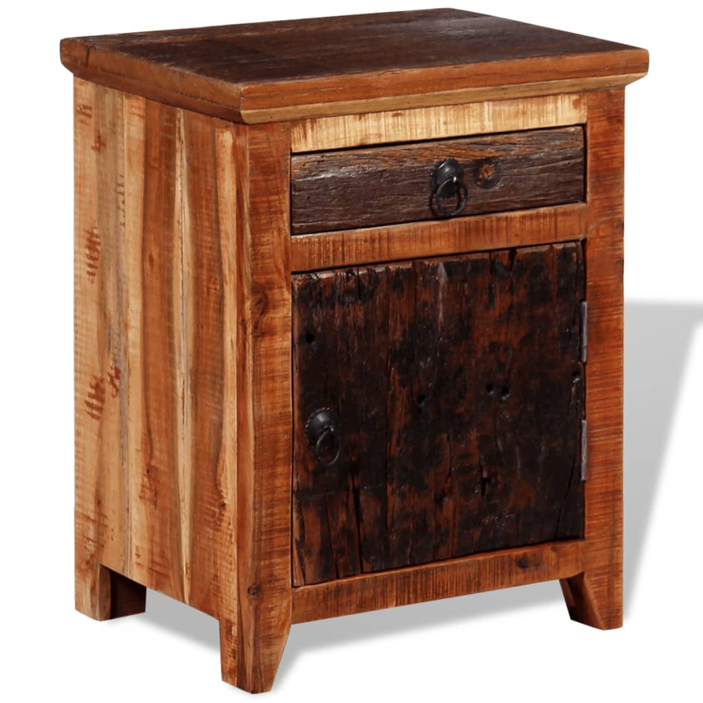 Reclaimed Wood Nightstand Brown 40x30x50cm