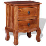 Nightstand with Drawers Solid Acacia Wood