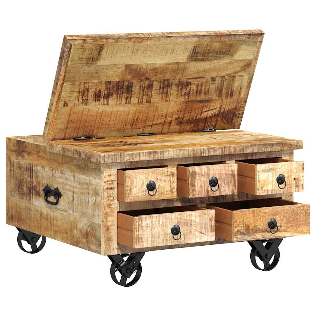 Wooden Coffee Table Rustic 70x70x40cm
