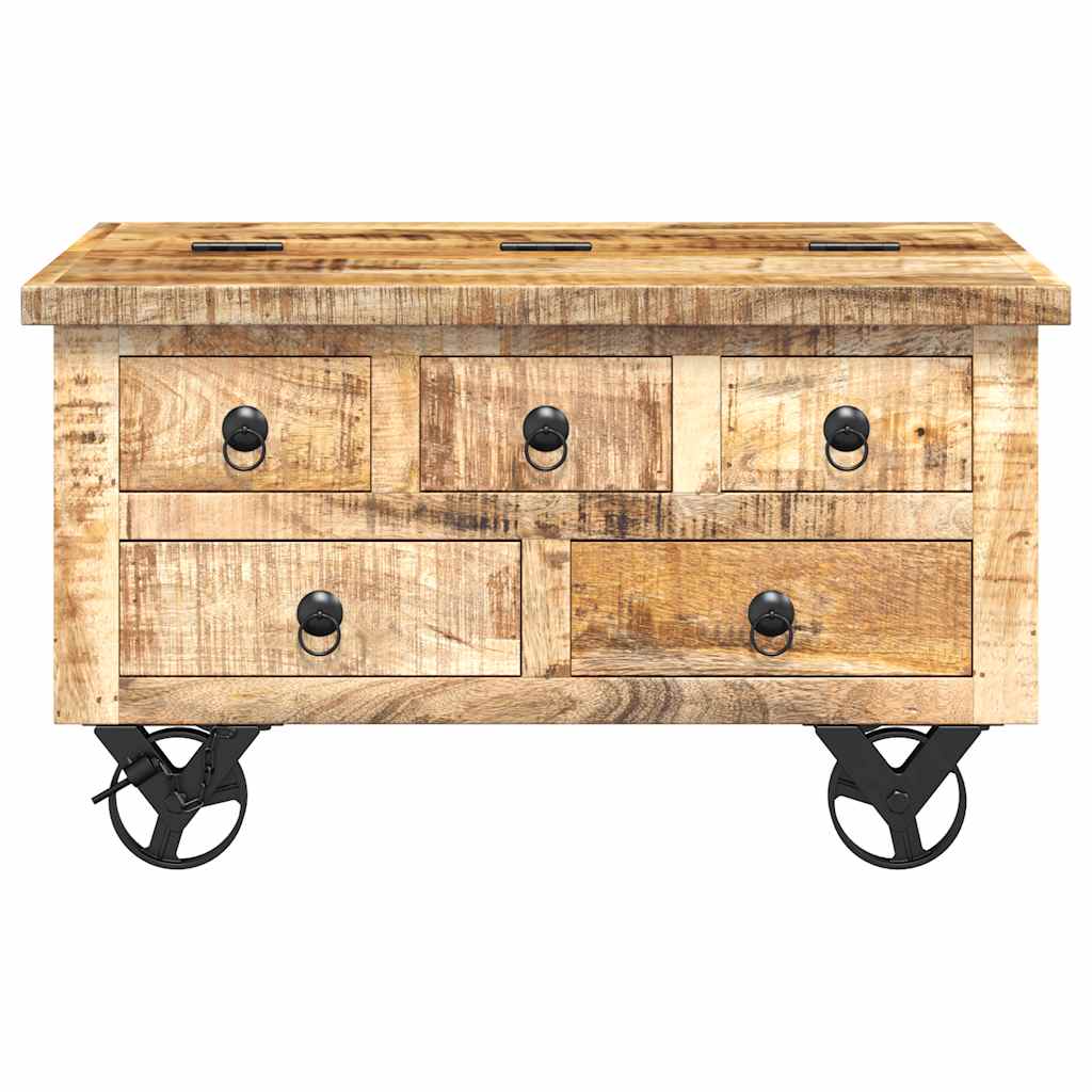 Wooden Coffee Table Rustic 70x70x40cm