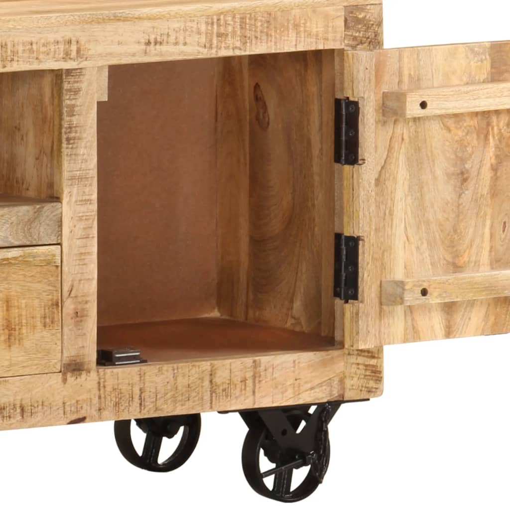 Wooden Tv Cabinet Rough Mango 120x30x50cm