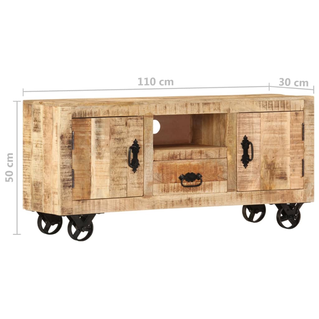 Wooden Tv Cabinet Rough Mango 120x30x50cm