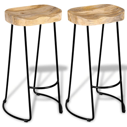 Bar Stools 2 pcs Solid Mango Wood