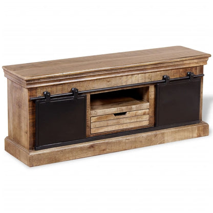 Tv Cabinet With 2 Sliding Doors Solid Mango Wood