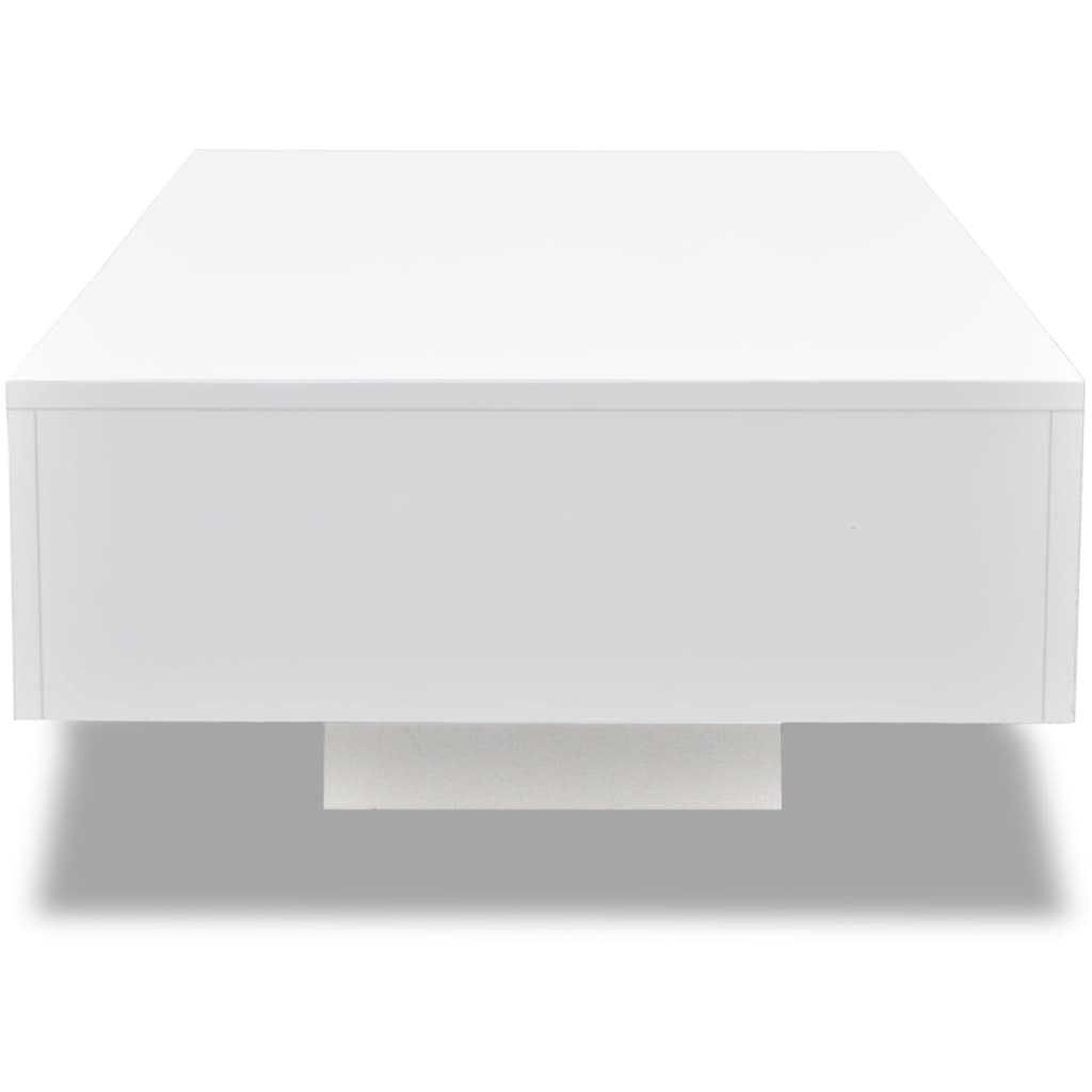 Coffee Table High Gloss White - 115×55×31cm