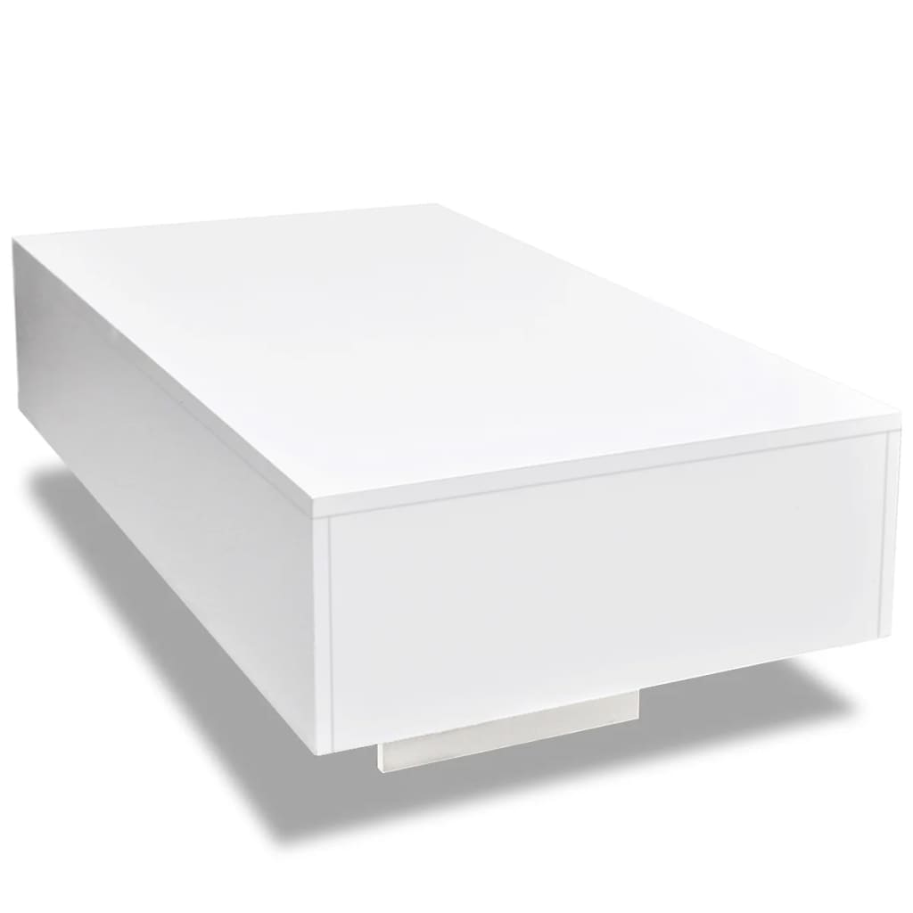 Coffee Table High Gloss White - 85×55×31cm