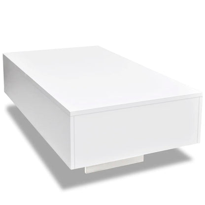 Coffee Table High Gloss White - 85×55×31cm