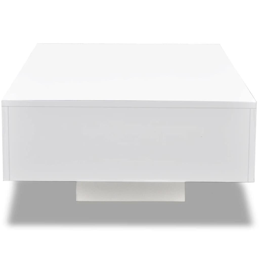 Coffee Table High Gloss White - 85×55×31cm