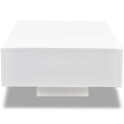 Coffee Table High Gloss White - 85×55×31cm