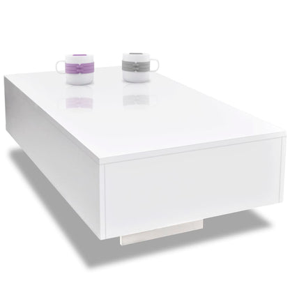 Coffee Table High Gloss White - 85×55×31cm