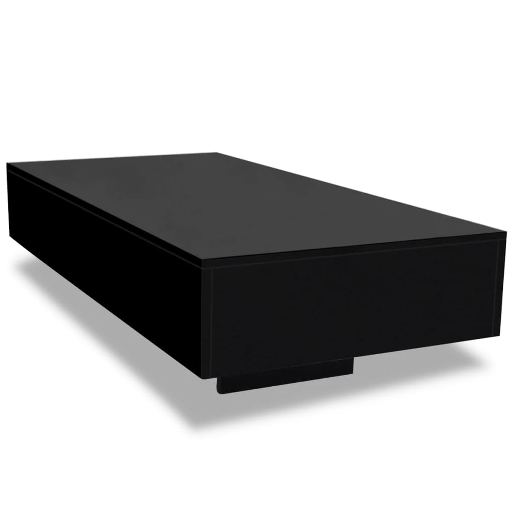 Coffee Table High Gloss Black - 115×55×31cm