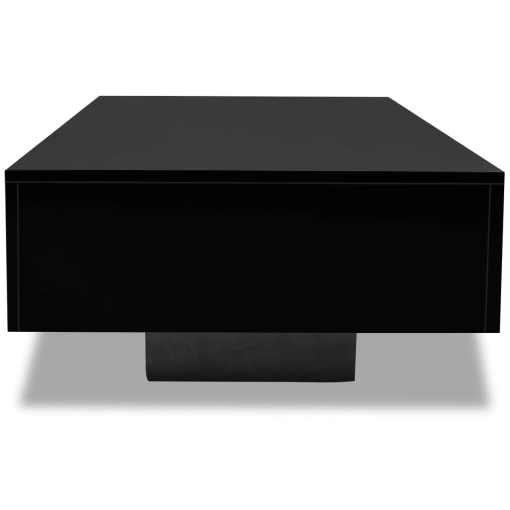 Coffee Table High Gloss Black - 115×55×31cm