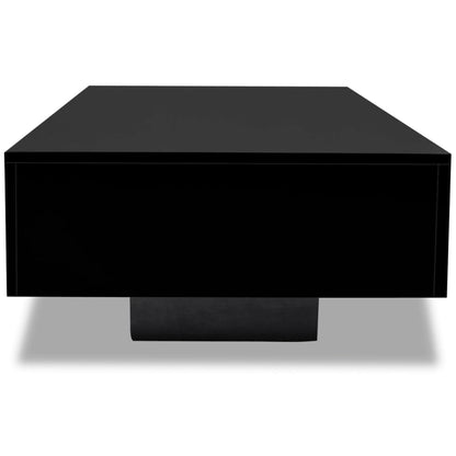 Coffee Table High Gloss Black - 115×55×31cm