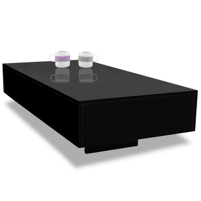 Coffee Table High Gloss Black - 115×55×31cm