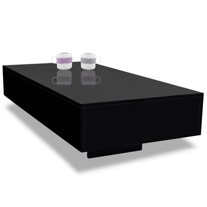 Coffee Table High Gloss Black - 115×55×31cm