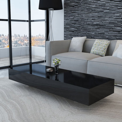Coffee Table High Gloss Black - 115×55×31cm