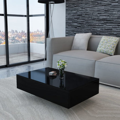Coffee Table High Gloss Black - 85×55×31cm