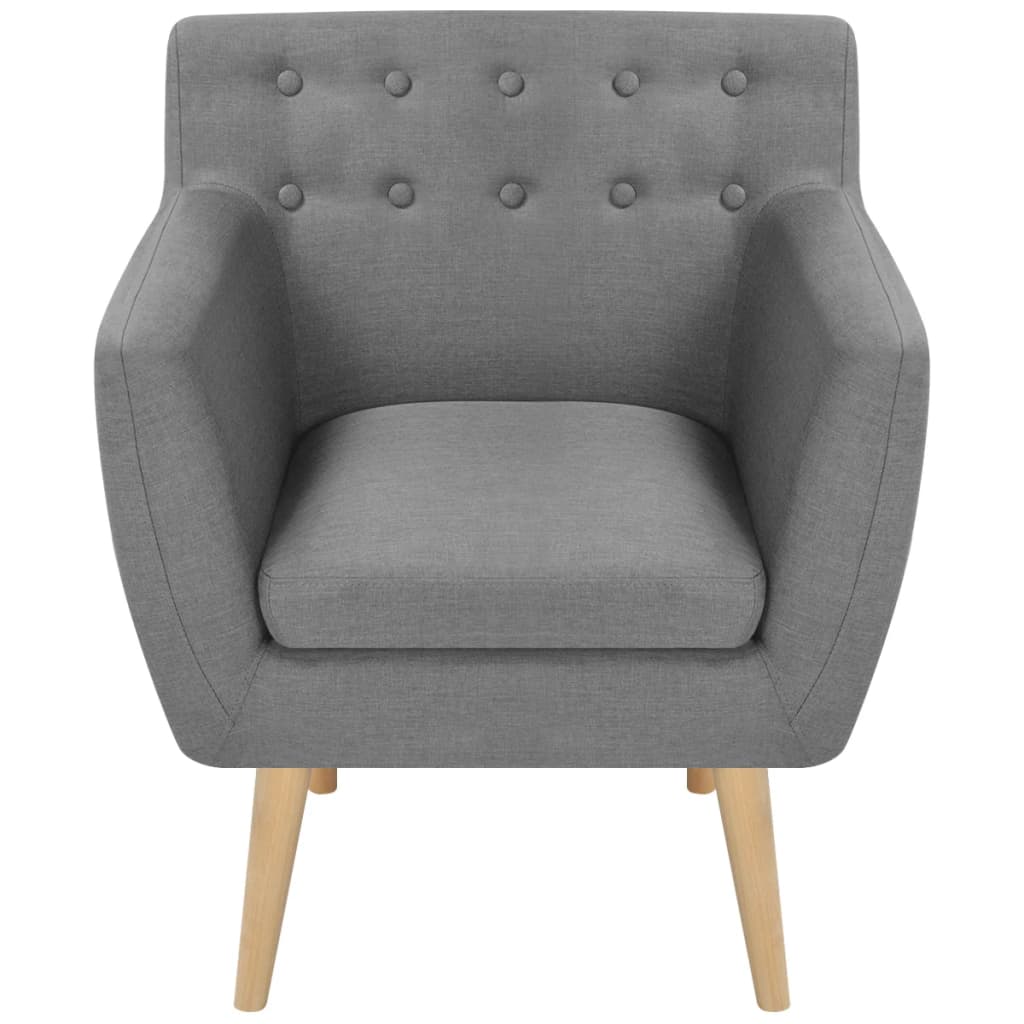 Armchair Light Grey Fabric