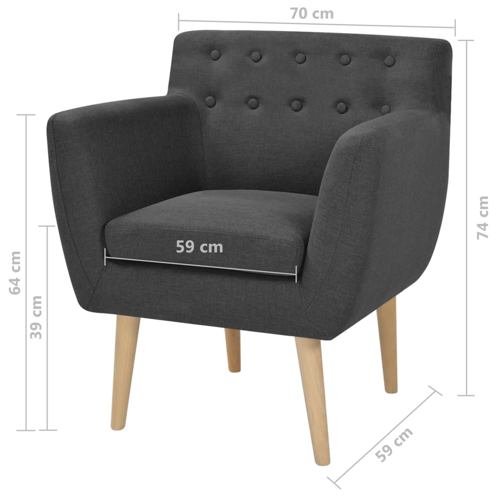 Armchair Dark Grey Fabric
