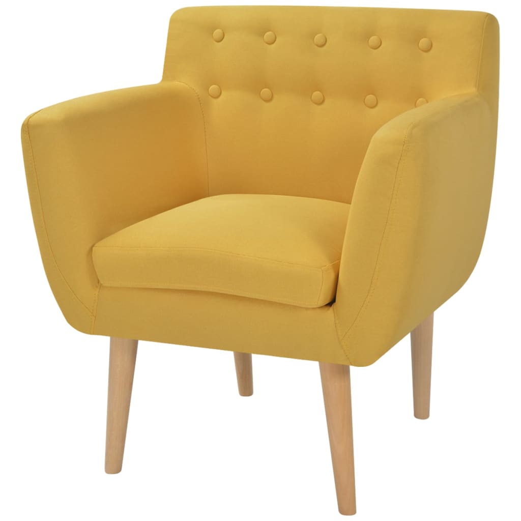 Armchair Yellow Fabric - 70×59×74cm