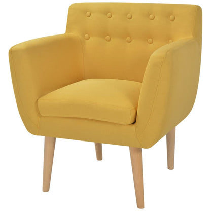 Armchair Yellow Fabric - 70×59×74cm