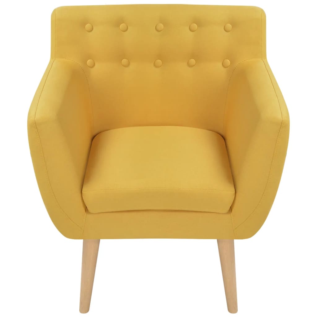 Armchair Yellow Fabric - 70×59×74cm