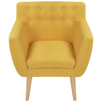 Armchair Yellow Fabric - 70×59×74cm