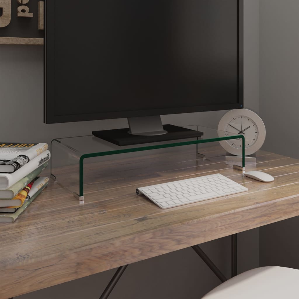 TV Stand/Monitor Riser Glass Clear - 60×25×11cm