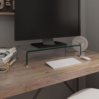 TV Stand/Monitor Riser Glass Clear - 60×25×11cm
